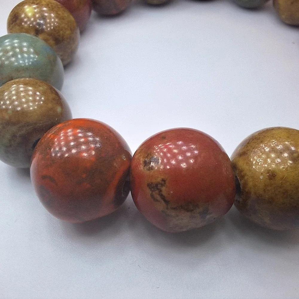 Boho Beaded Stretch Bracelet Earth Tone Colors‎ Handmade